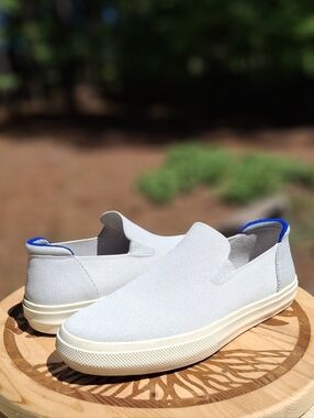 Rothy's Unisex Grey/Blue The Original Slip On Sneakers Size Women's 10.5 Men's 9